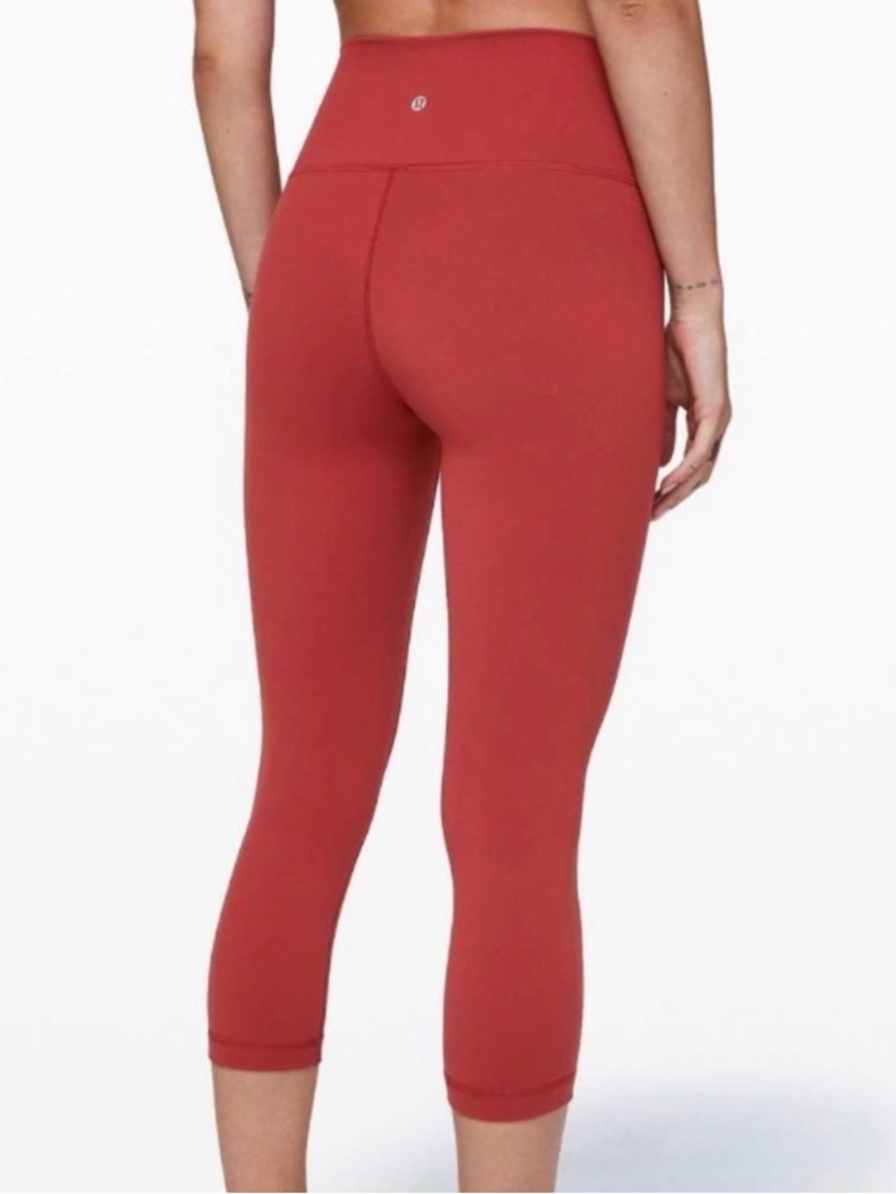Lululemon  Leggings Fold Over Waist Scalloped Hem Size 12 Athleisure Pickleball